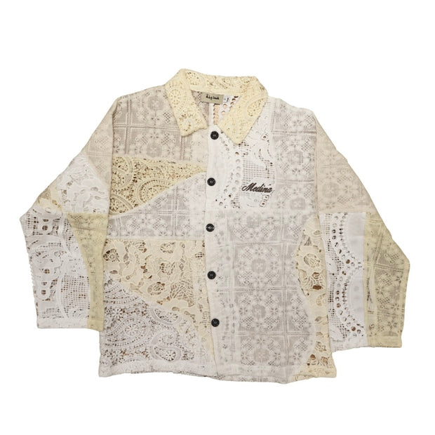 Cream Patchwork Crochet Shirt