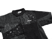 Black Patchwork Short Sleeve Shirt